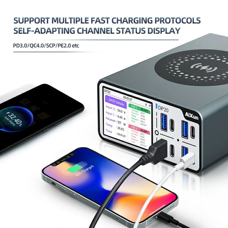 Multicargador Hub Carga 4 USB Aixun DP20 PD QC Multicargador Hub Carga 4 USB AIXUN DP20 PD QC
