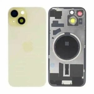 Tapa Trasera iPhone 15 - con Lentes de Camaras - AMARILLO