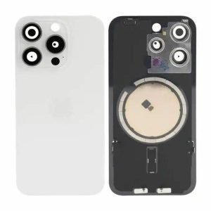 Tapa Trasera iPhone 15 Pro - con Lentes de Camaras - BLANCO