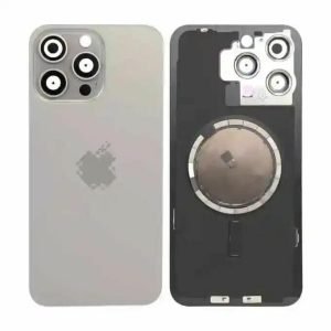 Tapa Trasera iPhone 15 Pro Max - con Lentes de Camaras - NATURAL