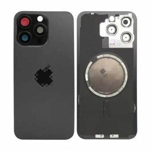 Tapa Trasera iPhone 15 Pro Max - con Lentes de Camaras - NEGRO