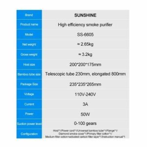 Extractor de Humo Soldadura SUNSHINE SS6605
