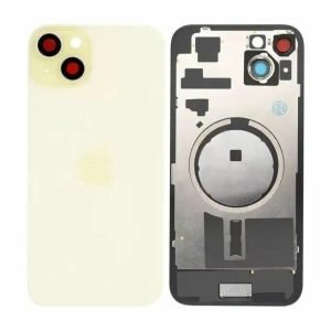 Tapa Trasera iPhone 15 Plus - con Lentes de Camaras - AMARILLO