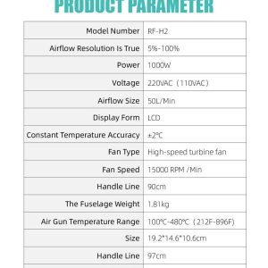 Estacion de Soldado Aire Caliente RF4 RF-h2 1000W