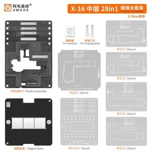Soporte Holder AMAOE Reballing Interposer iPhone X a 16 28 In 1 0.12mm