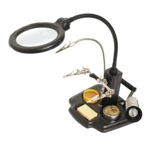 Soporte con Lupa + Soporte Soldador Sn-396