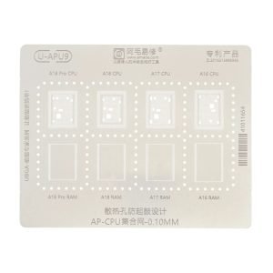 Stencil Reballing iPhone 15 Pro Max AMAOE A16-A18 Pro U-apu9 0.10mm CPU RAM BGA