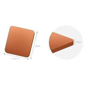 Pack X5 Disipador Cobre Soldadura CPU 12.45mm x 14mm x 0.5mm