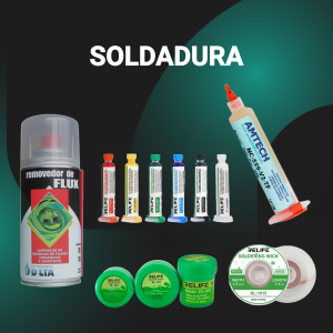 Herramientas, soportes y estaño para microsoldadura.