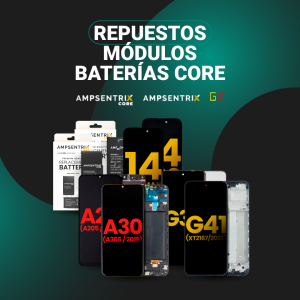 Repuestos y módulos para reparación de celulares.