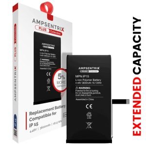 Bateria Extendida iPhone 15 Programada AmpSentrix Plus Extended