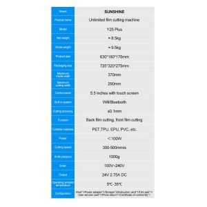 Plotter Film Tpu Hidrogel Y25 PLUS Libre