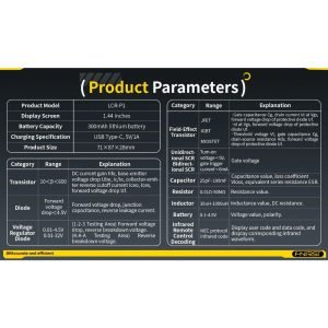 Tester Multifuncional Transistores y Capacitores LCR FNIRSI LCR-P1