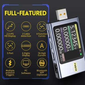 Medidor de Consumo USB Tester FNIRSI FNB58 Bluetooth
